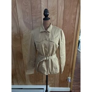 Nine & Company Womens Khaki Tan Belted Safari Utility Field Jacket Size 6